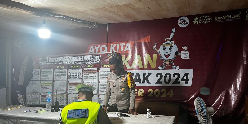 Personel Pengamanan di KPU Terima Kunjungan Patroli Satlantas Polresta Palangka Raya