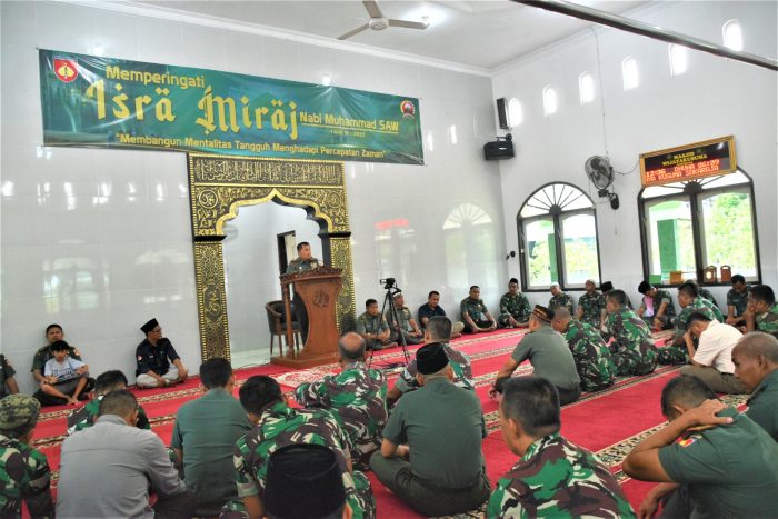 Melalui Peringatan Isra Miraj Pertebal Iman dan Takwa Prajurit Korem 071/Wijayakusuma