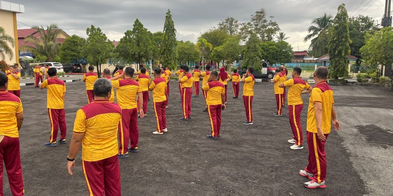 Tingkatkan Kebugaran, Polresta Palangka Raya Gelar Olahraga Bersama
