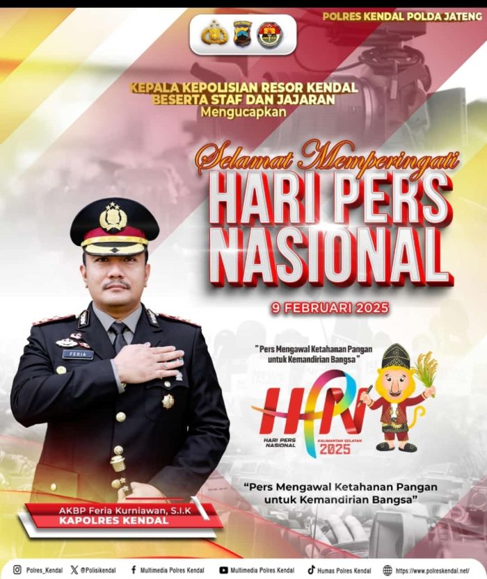 Kapolres Kendal Beri Ucapan Hari Pers Nasional ke-25