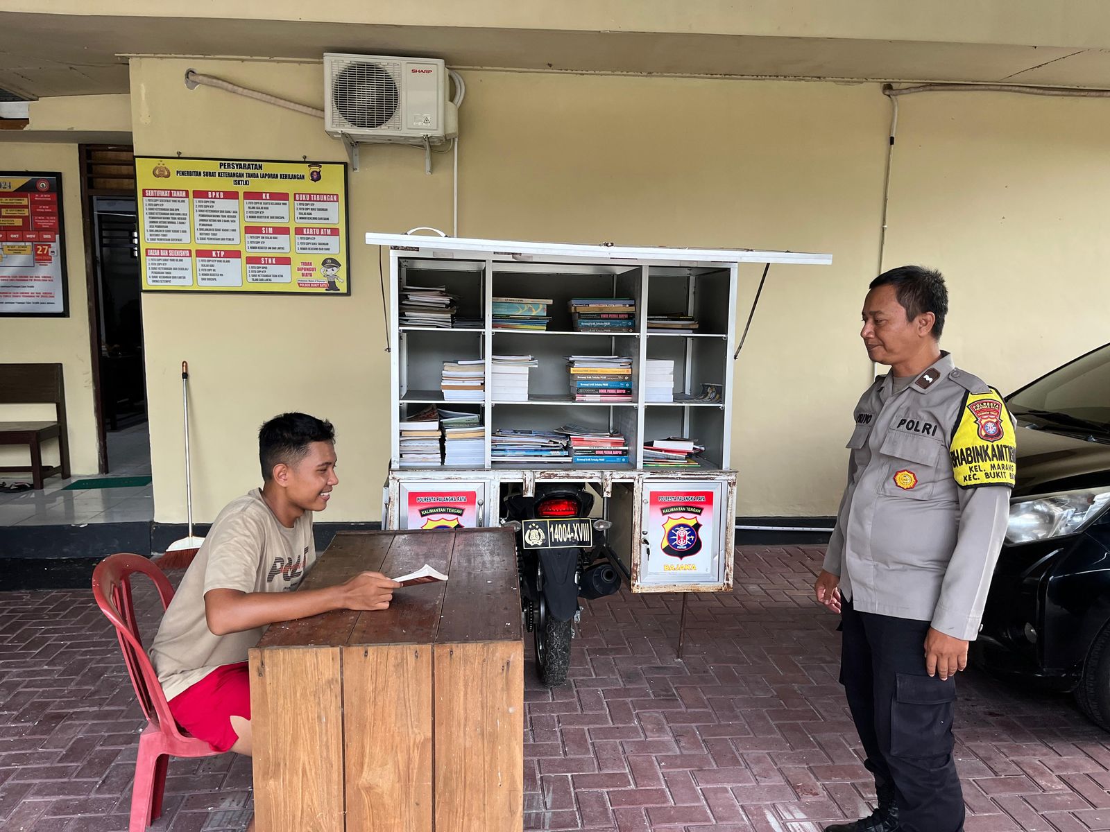 Hari Libur, Polsek Bukit Batu Tetap Hadirkan Motor Bajaka untuk Warga