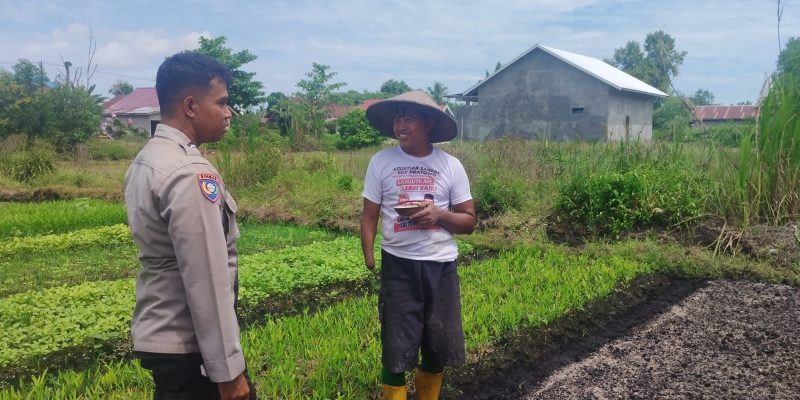 Datangi Petani Lombok, Polsek Sabangau Ajak Dukung Program Ketahanan Pangan