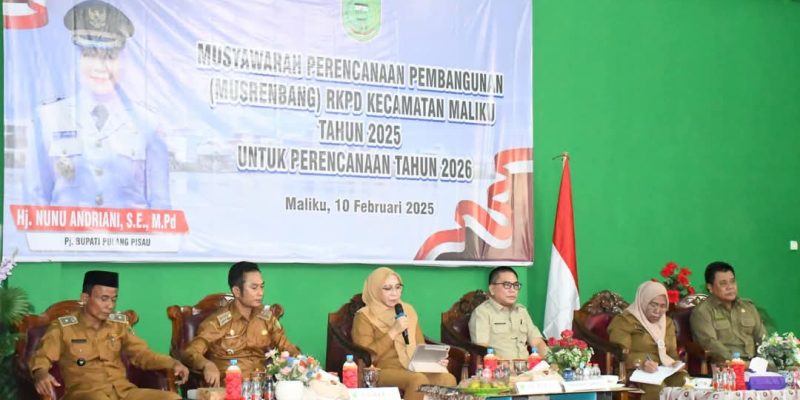 Penjabat (Pj.) Bupati Pulang Pisau, Nunu Andriani, menyampaikan bahwa Musrenbang Kecamatan Maliku merupakan kegiatan pertama