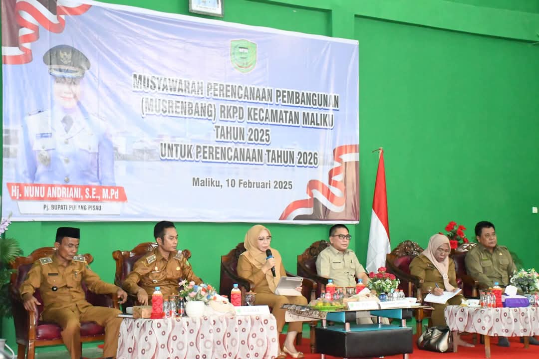 Penjabat (Pj.) Bupati Pulang Pisau, Nunu Andriani, menyampaikan bahwa Musrenbang Kecamatan Maliku merupakan kegiatan pertama