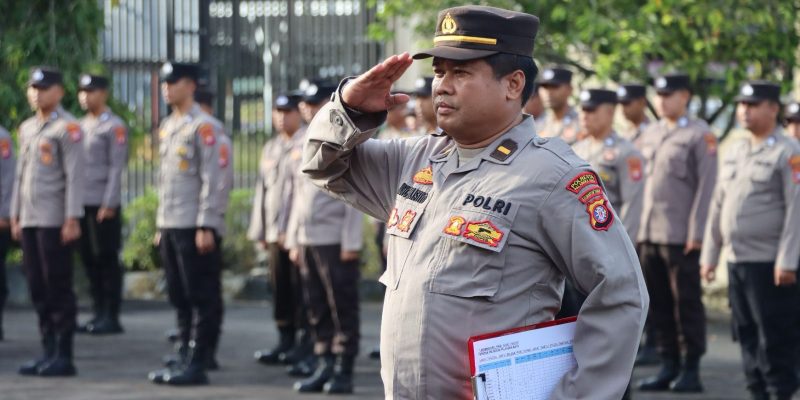 Kasatpamobvit Polresta Palangka Raya Pimpin Apel Pagi di Mapolresta