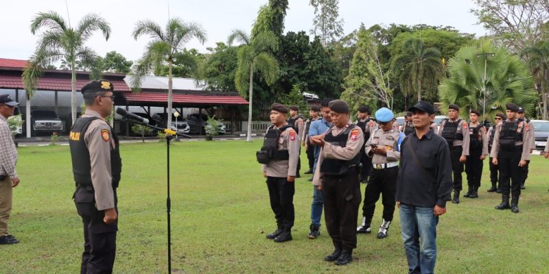 Polresta Palangka Raya Gelar Apel Pam Aksi Damai Kesatuan Masyarakat Hukum Adat Kalteng