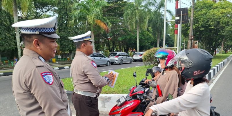 Momen CFD, Satlantas Polresta Palangka Raya Sosialisasikan Ops Keselamatan Telabang 2025