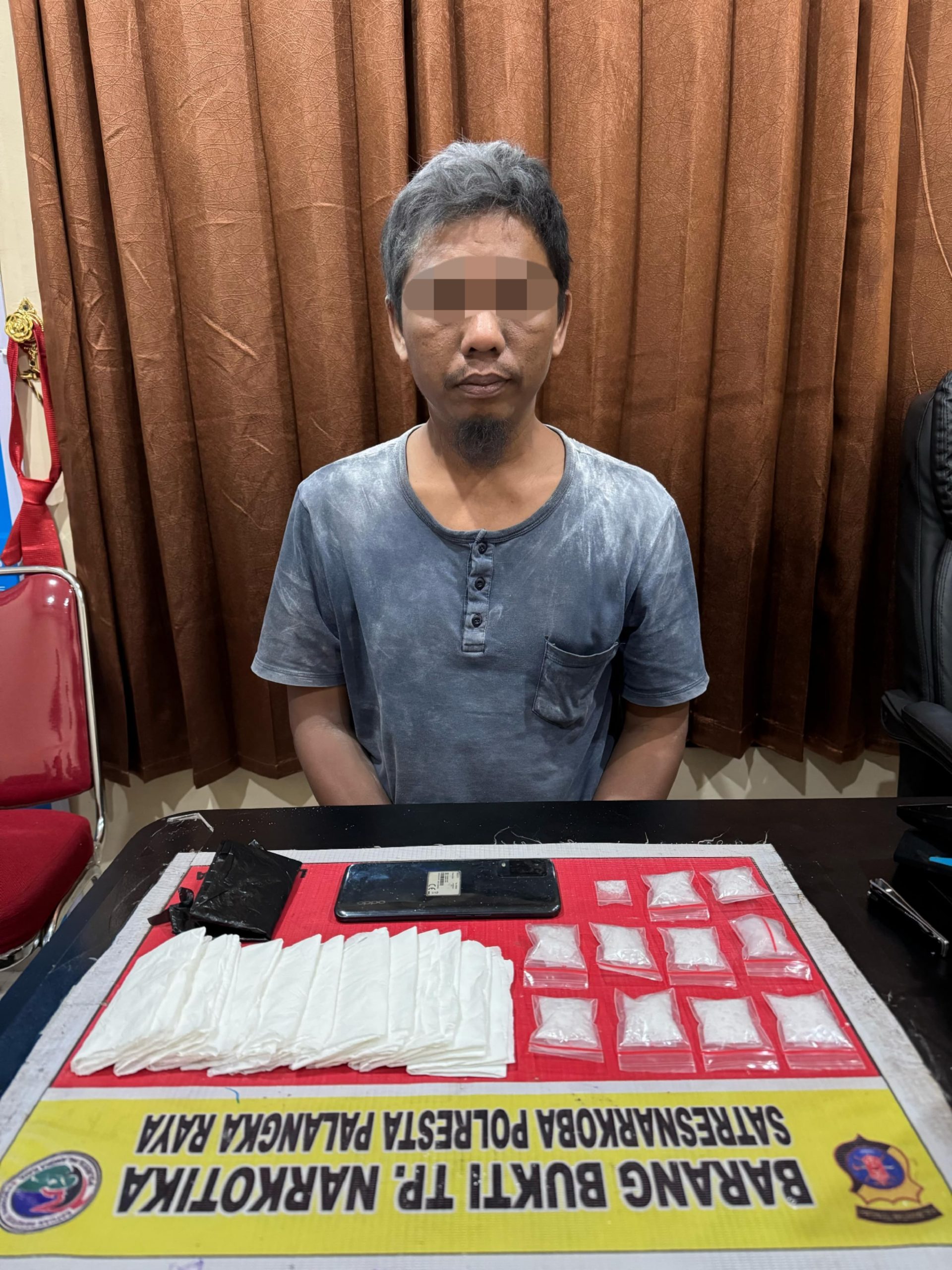 Bawa 11 Paket Diduga Sabu Seberat 50,94 Gram Warga G.Obos XVIII Diamankan Polresta Palangka Raya