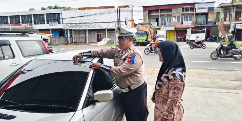 Satlantas Polresta Palangka Raya Sosialisasikan Ops Keselamatan Telabang 2025 di Agen J&T