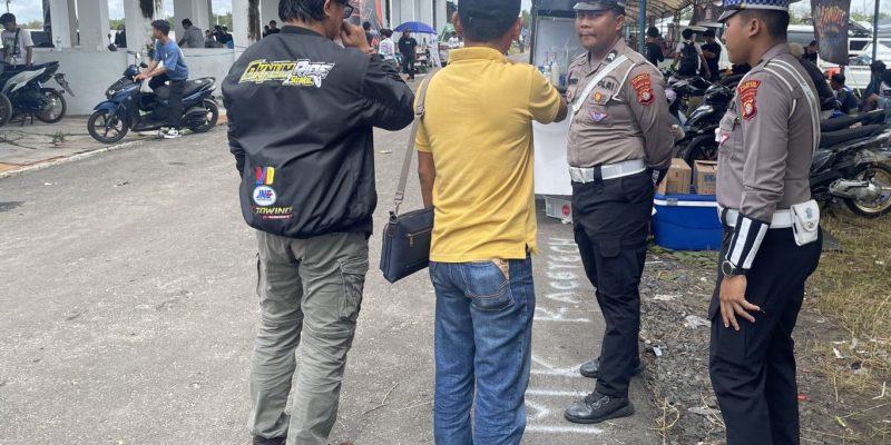 Satlantas Polresta Palangka Raya datangi lokasi Borneo Drag Fest di Sirkuit Sabaru