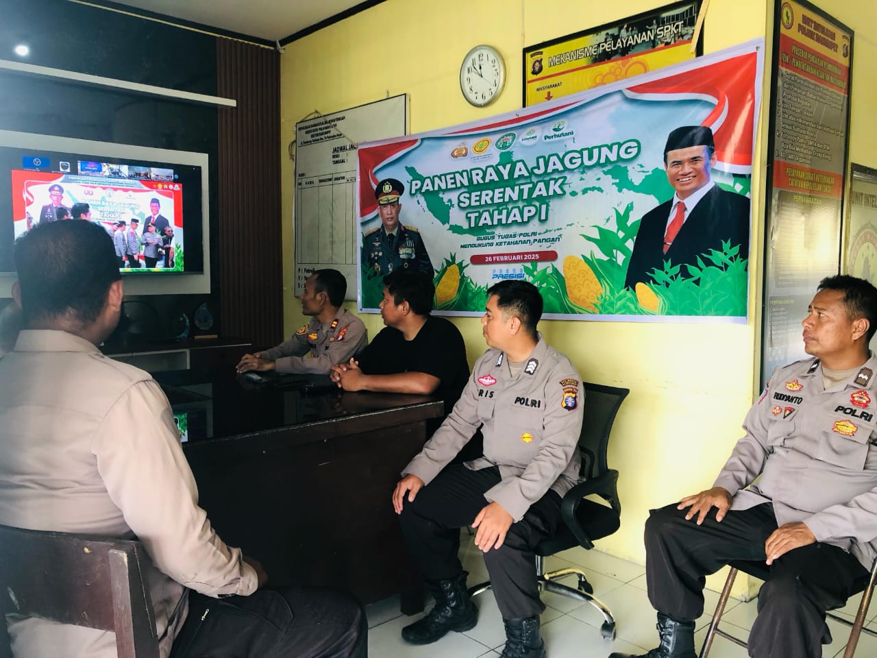 Polsek Rakumpit Ikuti Zoom Arahan Panen Raya Jagung Serentak Tahap I di Mapolsek