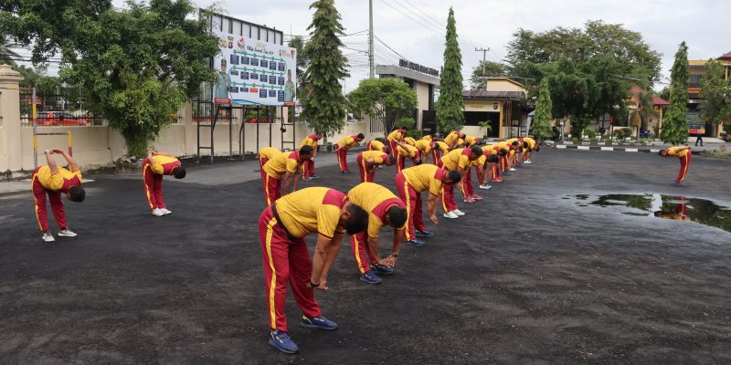 Jaga Kebugaran Personel, Polresta Palangka Raya Gelar Olahraga Pagi di Markas Komando