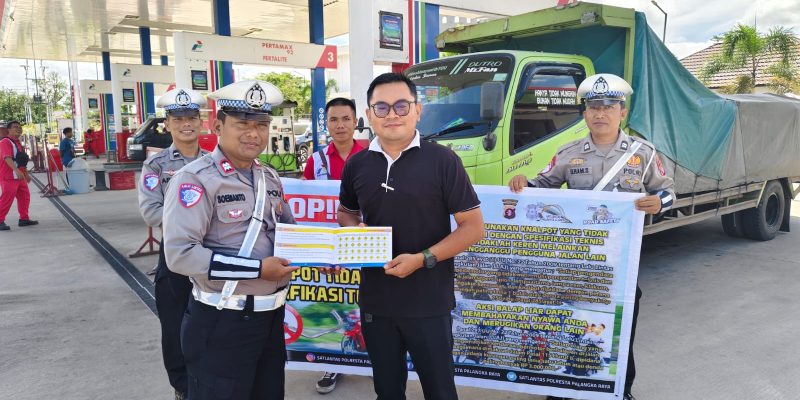 Sampaikan Dikmas Lantas, Satlantas Polresta Palangka Raya Edukasikan Larangan Balapan Liar dan Knalpot Brong