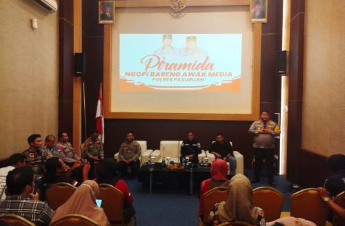Piramida Ngopi Bareng Kapolres Pasuruan Dengan Awak Media