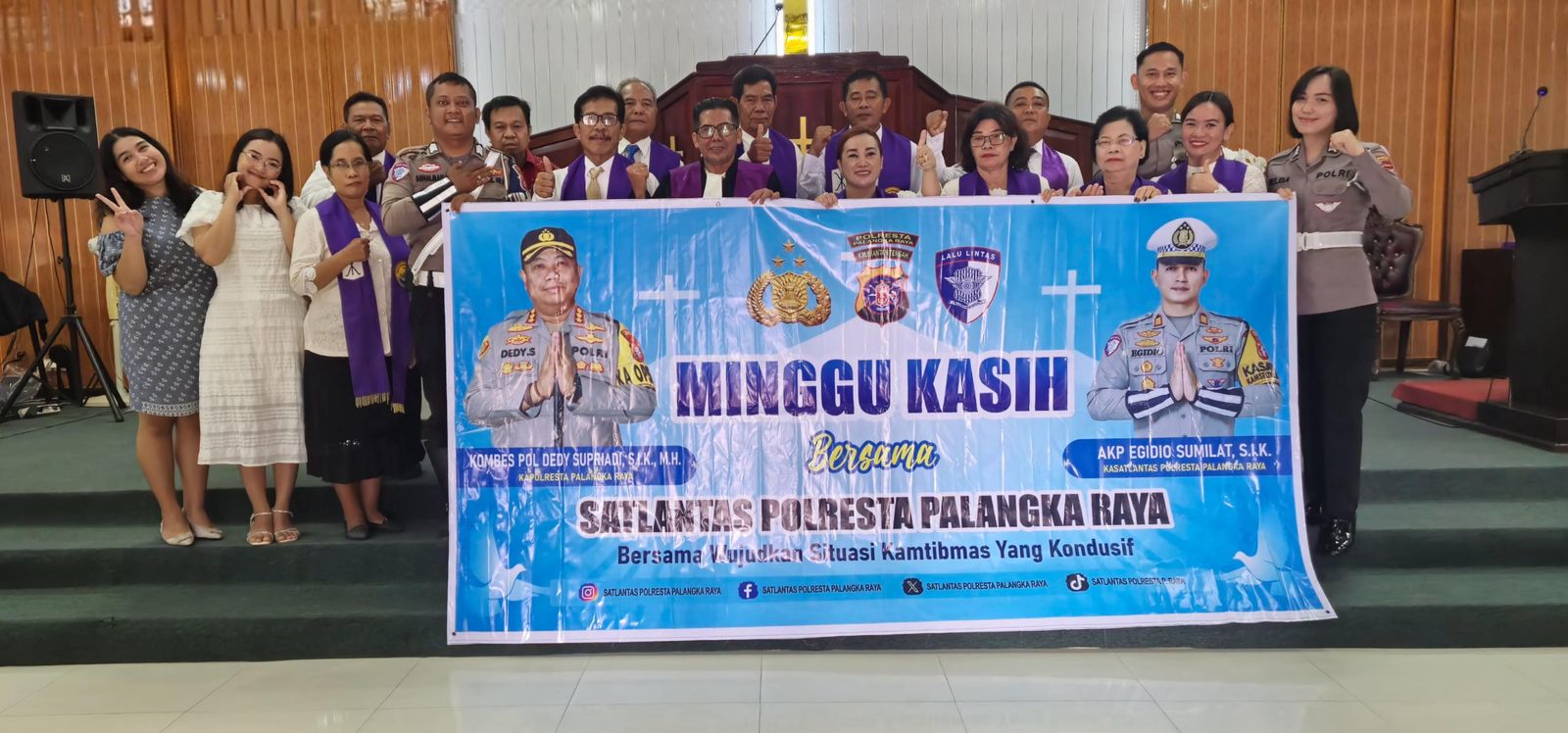 Satlantas Polresta Palangka Raya Gelar Program Minggu Kasih di Gereja Bukit Raya