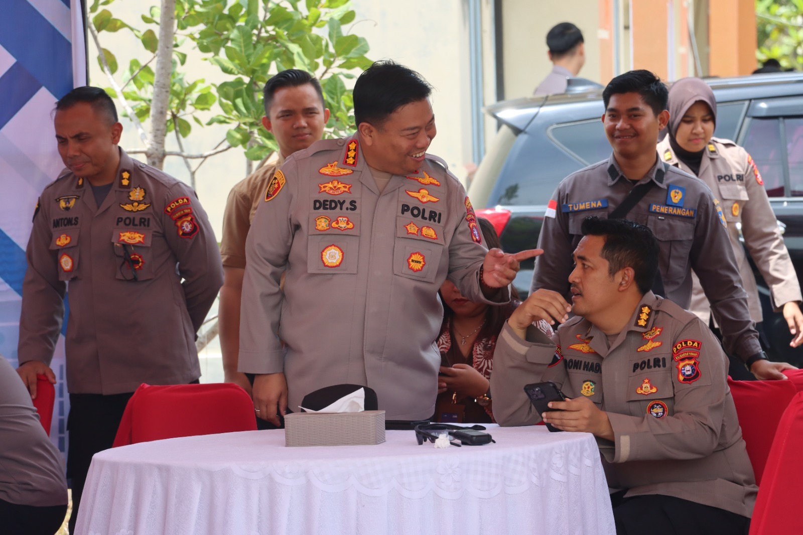 Kapolresta Palangka Raya Hadiri Ground Breaking Serentak Pembangunan Secara Hybrid