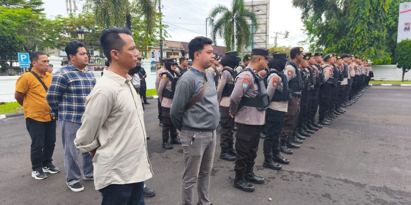 Awali Pam Aksi Damai, Polresta Palangka Raya Gelar Apel Kesiapan di DPRD Provinsi Kalteng