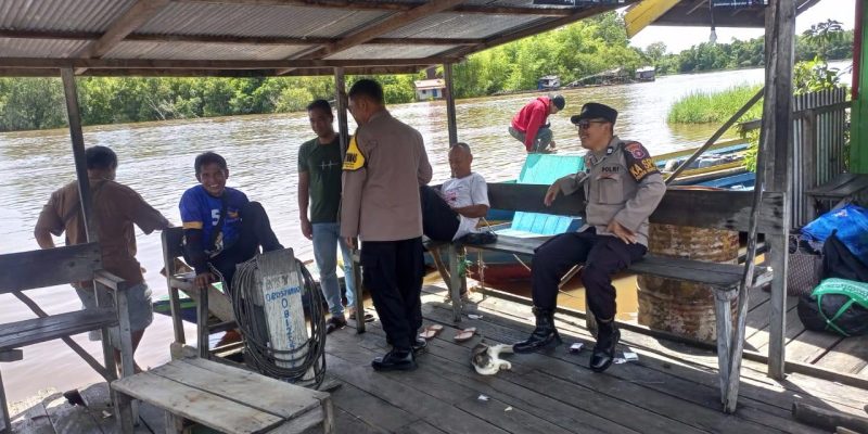 Kunjungi Dermaga Pangkalima Jaya, Polsek Bukit Batu Catat DAS Rungan Kembali Naik