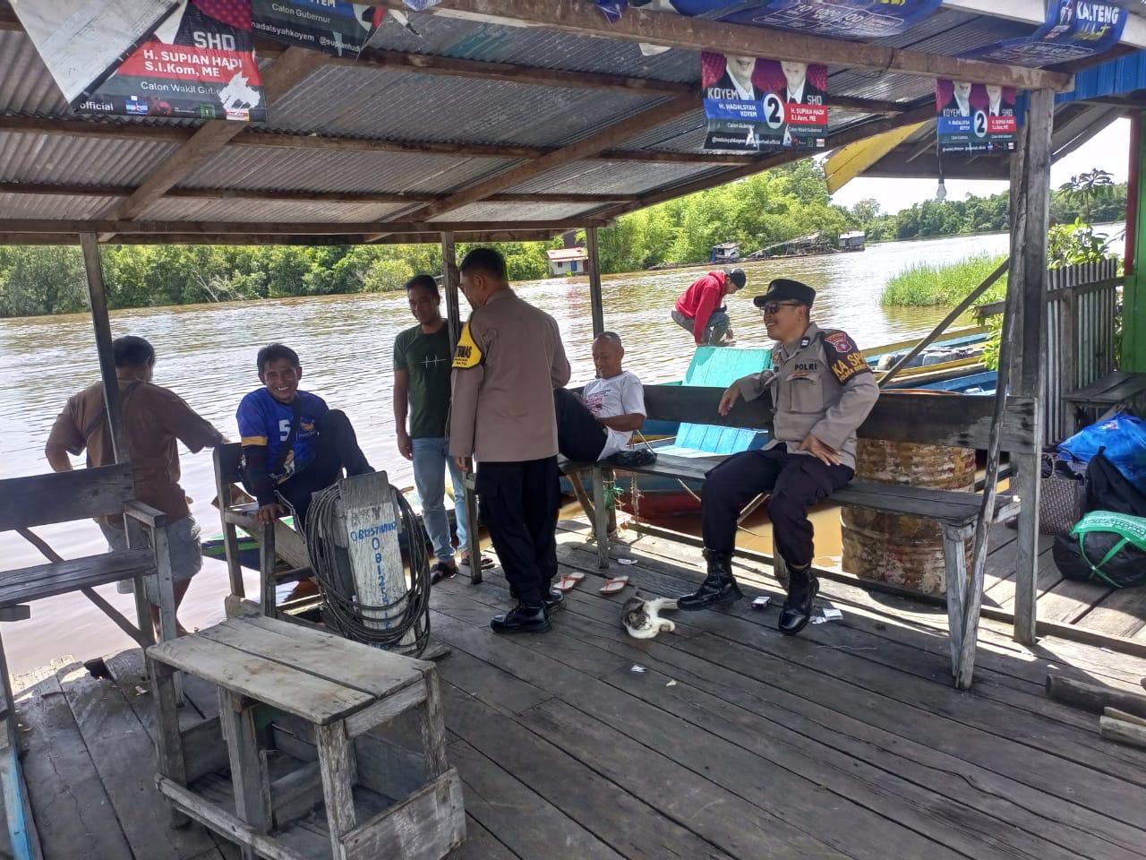 Kunjungi Dermaga Pangkalima Jaya, Polsek Bukit Batu Catat DAS Rungan Kembali Naik