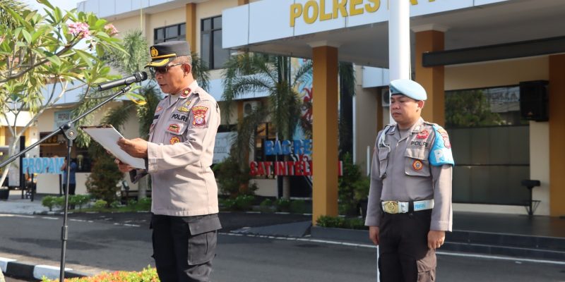 Tadi, Kabaglog Pimpin Apel Pagi di Mapolresta Palangka Raya