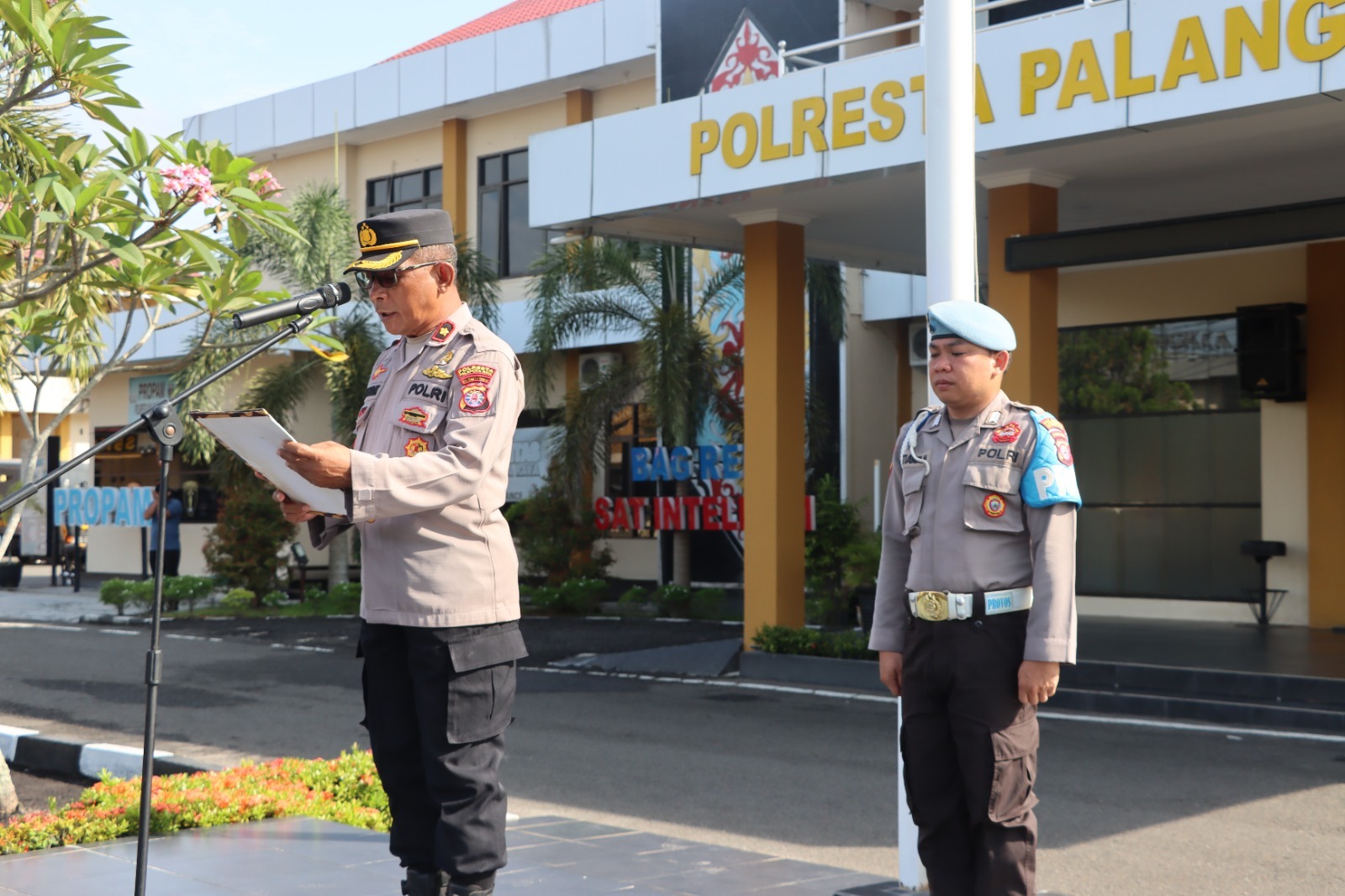 Tadi, Kabaglog Pimpin Apel Pagi di Mapolresta Palangka Raya
