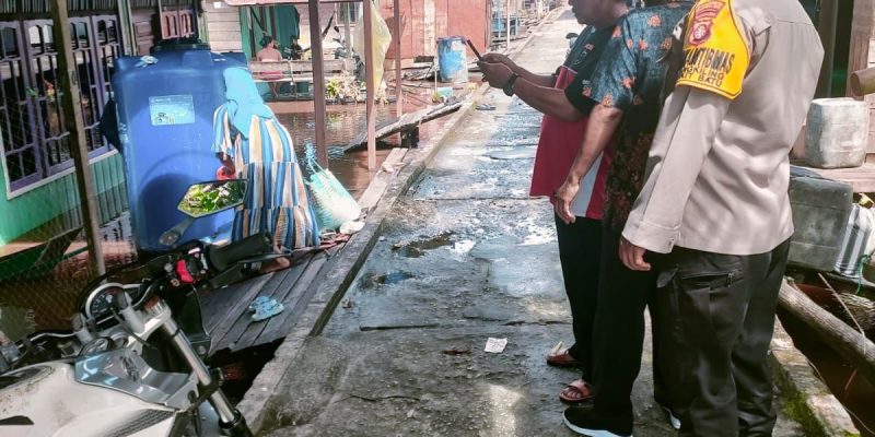 Di Kelurahan Tangkiling, Polsek Bukit Batu Catat 35 KK Terdampak Banjir