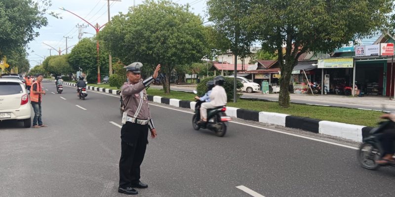 Di Pasar Wadai Ramadan, Polresta Palangka Raya Berjaga