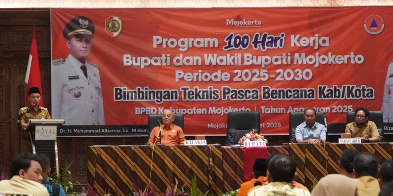 Program 100 Hari Kerja Bupati Mojokerto, Gus Barra Buka Bimbingan Teknis Pasca Bencana