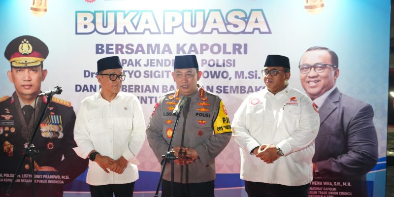 Buka Bersama Dengan Buruh, Kapolri Sampaikan Kabar Gembira