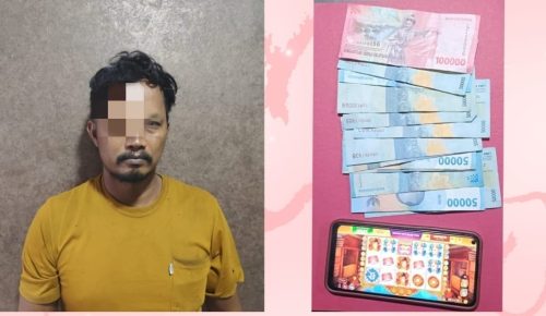 Unit Reskrim Polsek Krembangan Amankan Pelaku Judi Online, Bermain Slot Higgs Games di Warkop.