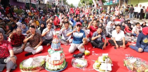 Dinas Pertanian Bersama Gelar Tumpeng Masal peringati Hari Jadi Nganjuk ke 1088