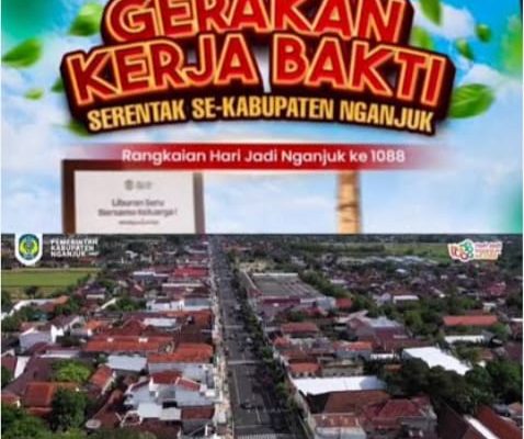 Giat Budaya Bersih Serentak di Hari Jadi kabupaten Nganjuk 1088 Bersama Dinas lingkungan Hidup & Forkopimda