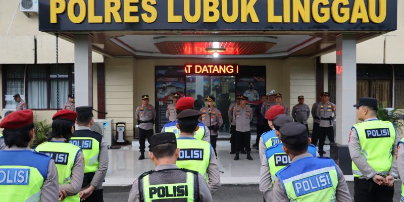Polres Lubuklinggau Mengirim Personel Satu Kompi Untuk Bantu Pengamanan Dalam Rangka Pemilihan Suara Ulang di Empat Lawang Sumatera Selatan