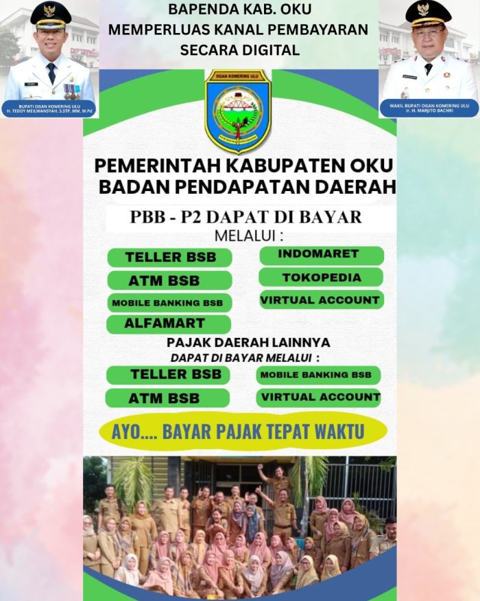 BAPENDA Kab. OKU Memperluas Kanal Pembayaran Secara Digital, Ayoo Bayar Pajak Tepat Waktu