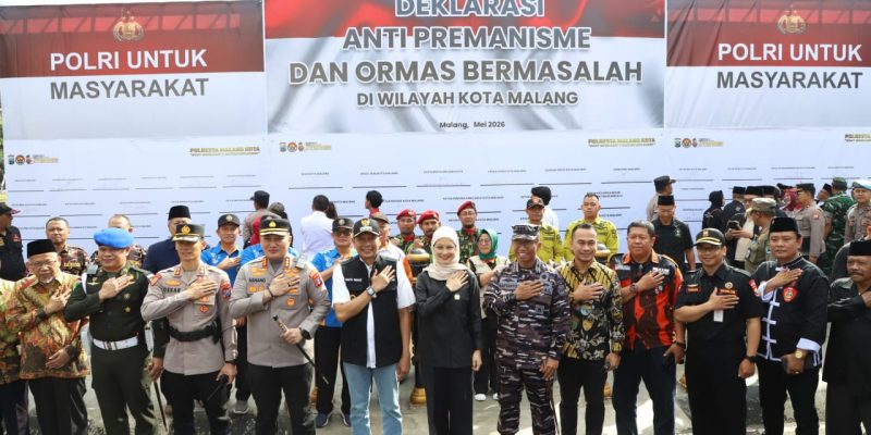 Gelar Deklarasi Anti-Premanisme dan Ormas Bermasalah Forkopimda Plus Kota Malang Sepakat Jaga Kondusifitas