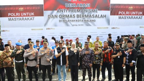 Gelar Deklarasi Anti-Premanisme dan Ormas Bermasalah Forkopimda Plus Kota Malang Sepakat Jaga Kondusifitas