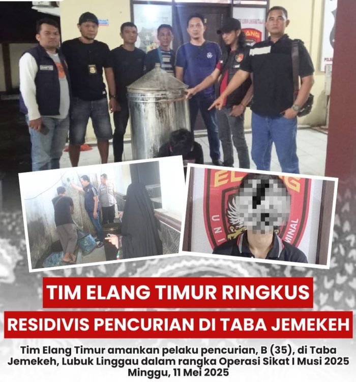 Satuan Reskrim Polsek Timur1 Polres Lubuklinggau Berhasil Ungkap Pelaku Curat dalam Operasi Sikat1 Musi 2025