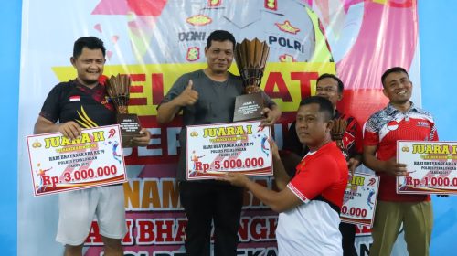 Tim Polres Pekalongan Raih Juara 1 Dalam Turnamen Badminton Hari Bhayangkara Ke-79