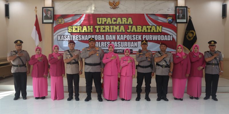 Pimpin Sertijab, Kapolres Pasuruan Tekankan pejabat baru Wilayahnya Aman dari Gangster dan Narkoba