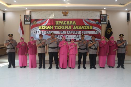 Pimpin Sertijab, Kapolres Pasuruan Tekankan pejabat baru Wilayahnya Aman dari Gangster dan Narkoba