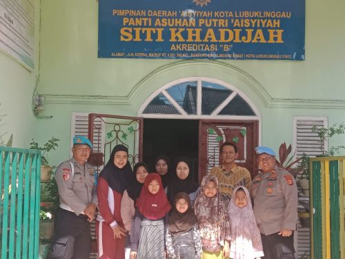 Hut Bhayangkara ke 79 Polres Lubuklinggau Mengadakan Bakti Sosial di Panti Asuhan Aisyiyah Siti Khadijah