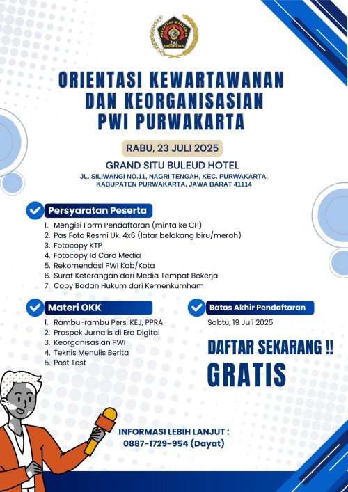 PWI Purwakarta Akan Gelar Orientasi Kewartawanan Dan Keorganisasian (OKK)