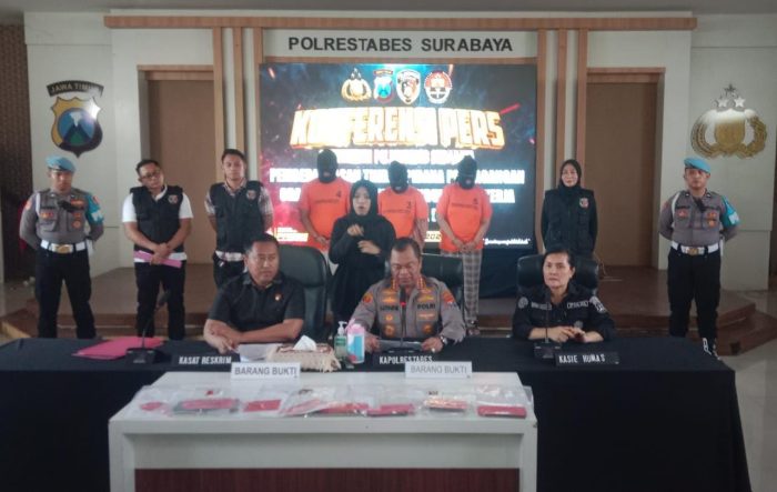Polrestabes Surabaya Mengamankan Tiga Tersangka TPPO