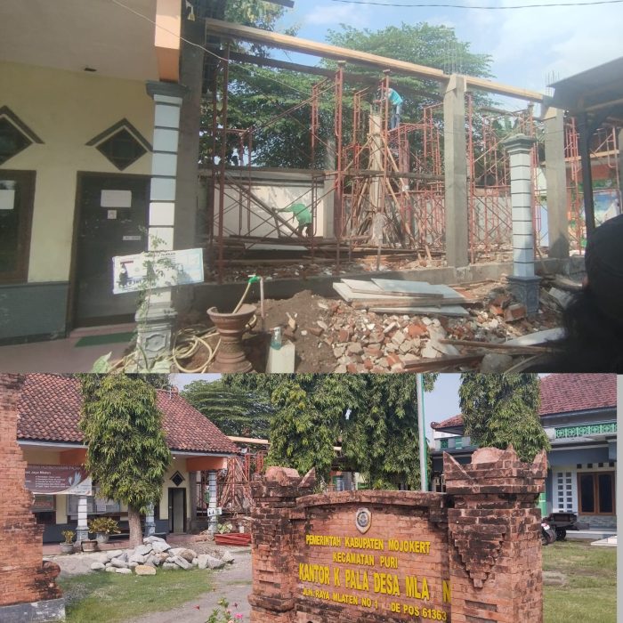 Rehap Kantor Desa Mlaten Bersumber Anggaran Dana Desa (ADD),Diduga Dipihak Ketigakan Rekanan Tanpa Adanya Papan Proyek Informasi