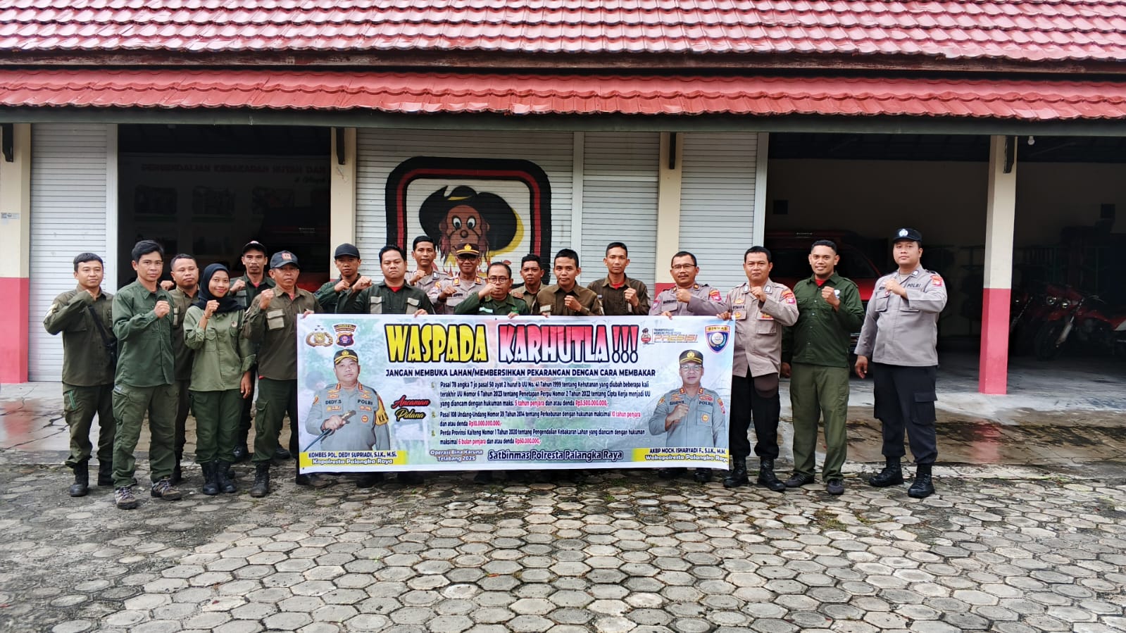 Sambangi Manggala Agni, Satgas Preventif Bina Karuna Polresta Koordinasikan Pencegahan Karhutla