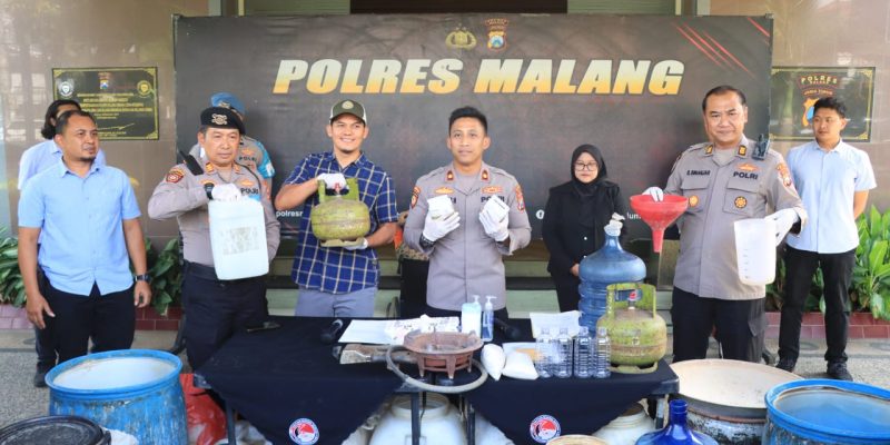 Polres Malang Berhasil Bongkar Produksi Arak Ilegal di Bantur, Terendus Lewat Layanan 110