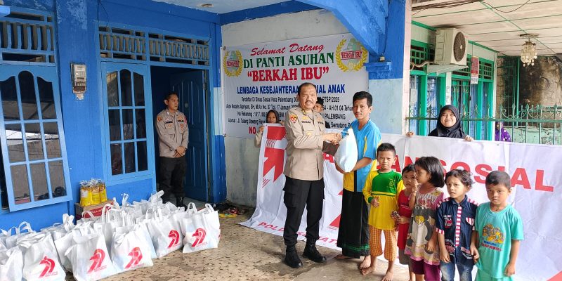 Semangat dan Sambut Bhayangkara Ke-79 Polda Sumsel Sambangi Panti Asuhan