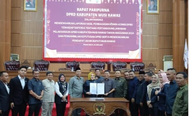 Raperda Pertanggungjawaban APBD Musi Rawas Disahkan Menjadi Peraturan Daerah