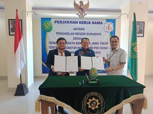 Penandatanganan MoU Antara Dewan Sengketa Jatim dan Pengadilan Negeri Surabaya: Dorong Mediasi Pro Bono dan Akses Keadilan