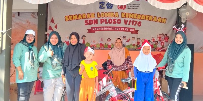 Meriahkan HUT Ke – 80 RI, SDN Ploso V Gelar Jalan Sehat Cukup Meriah